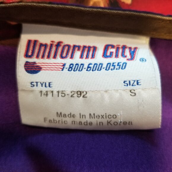 Uniform City Size Small Safari Scrub Top Elephant Zebra Colorful Nurse Hospital - Picture 3 of 4